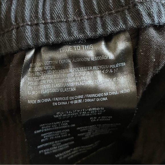 Volcom Frickin Elastic Waist Shorts Mens S Black Chino Drawstring Pockets Skater - Picture 11 of 12